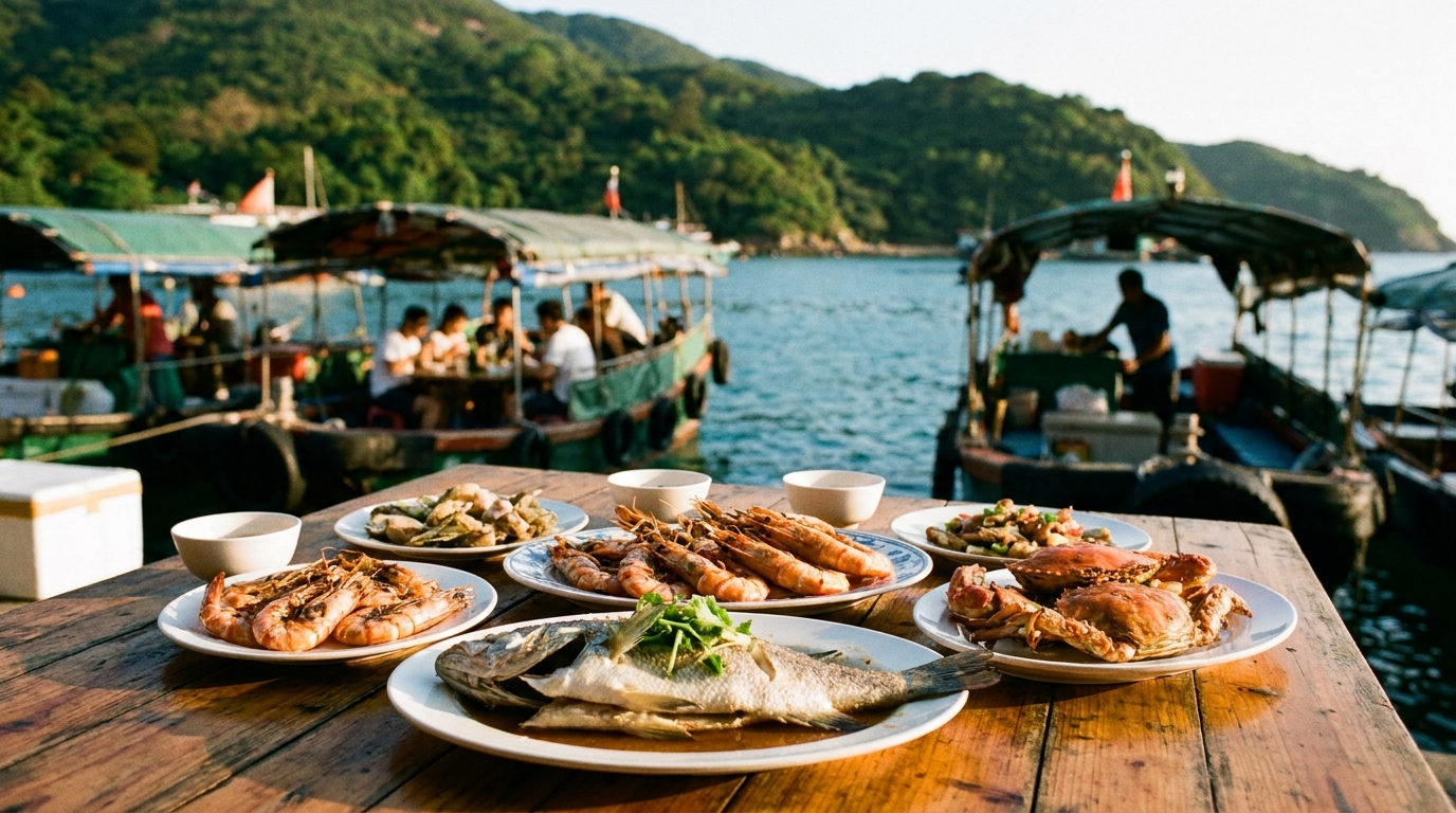 西貢海旁餐廳的活海鮮水缸