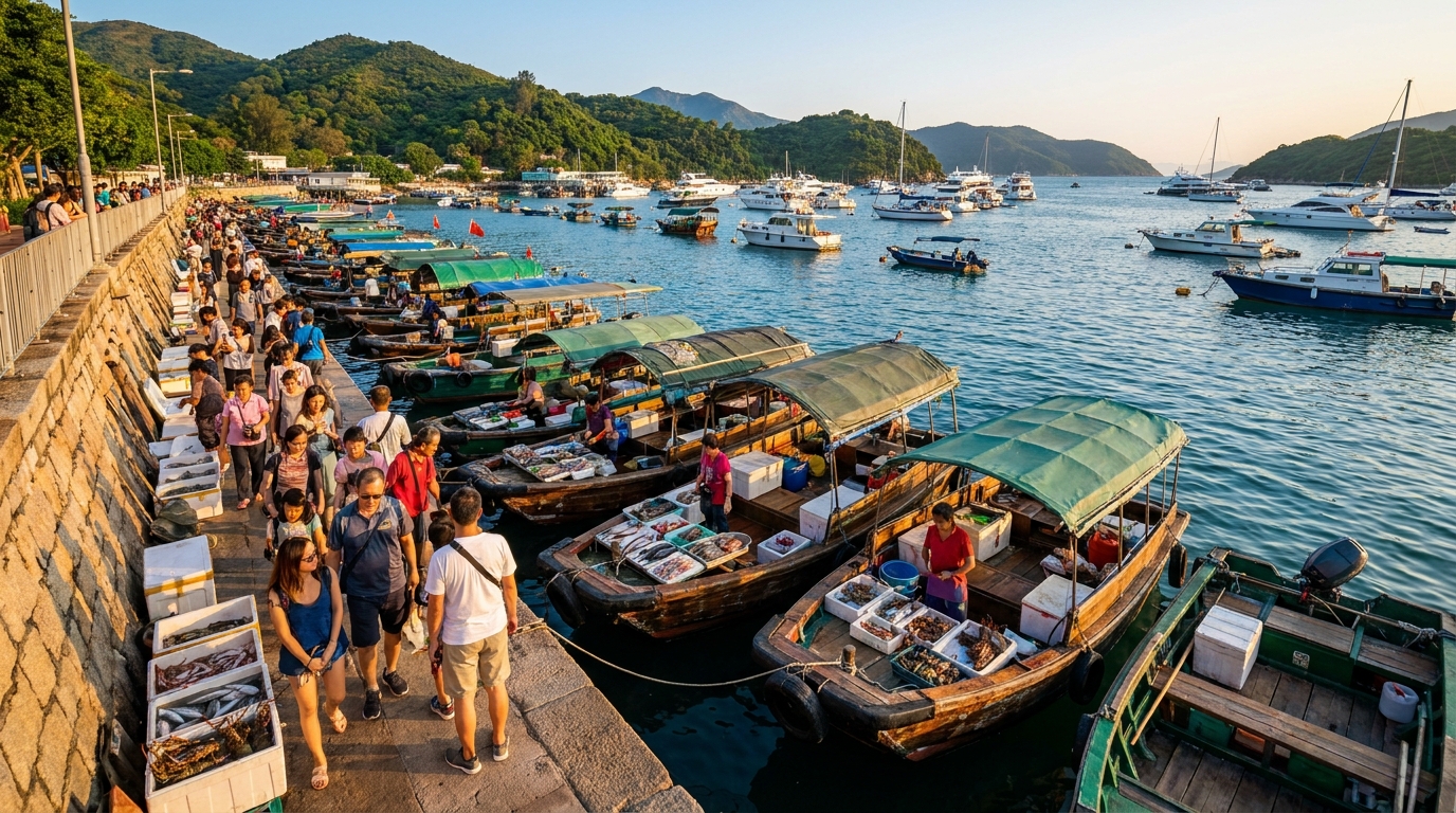 西貢海濱舢舨叫賣海鮮