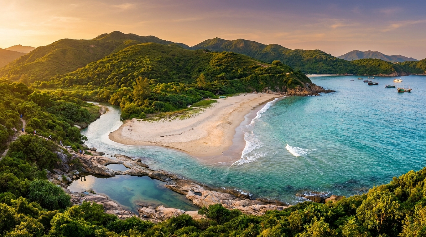 西灣彎月形海灘與清澈海水